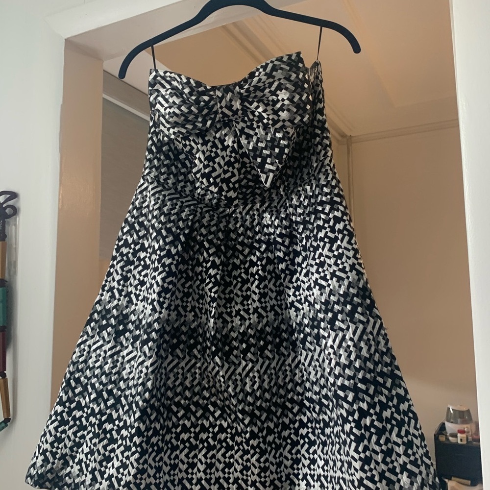 Eva Franco Anthropologie metallic strapless dress - great for holidays!